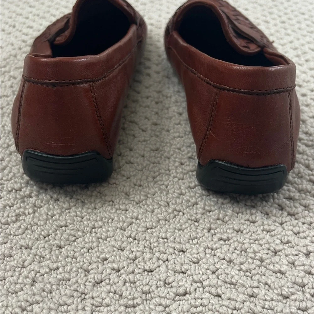 Robert Zur Woven Leather Loafers in Rich Brown